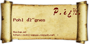 Pohl Ágnes névjegykártya
