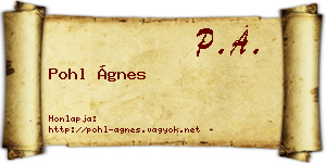 Pohl Ágnes névjegykártya